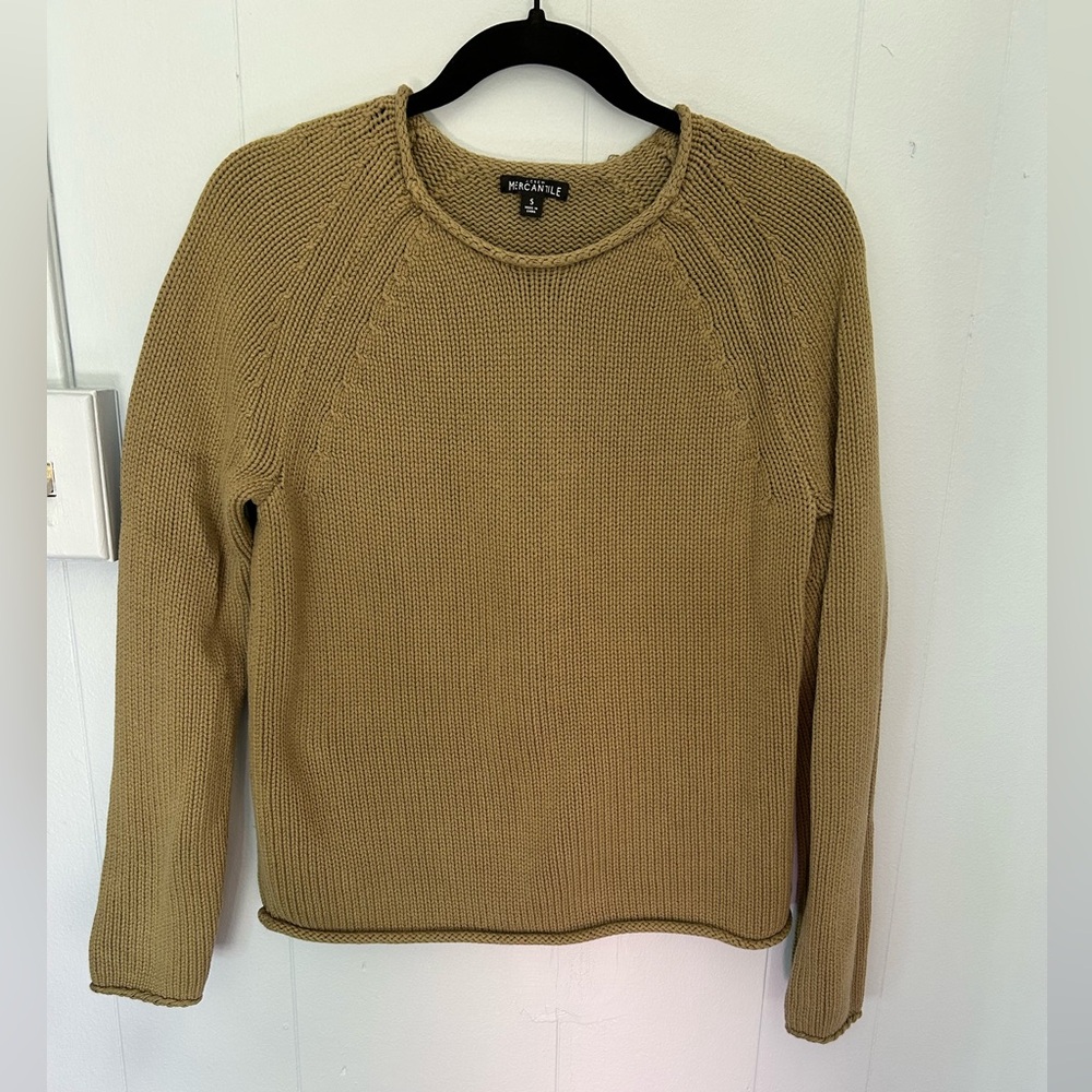 JCrew Mercantile Green knit Relaxed Pullover Sweater Size Small - Picture 5 of 7
